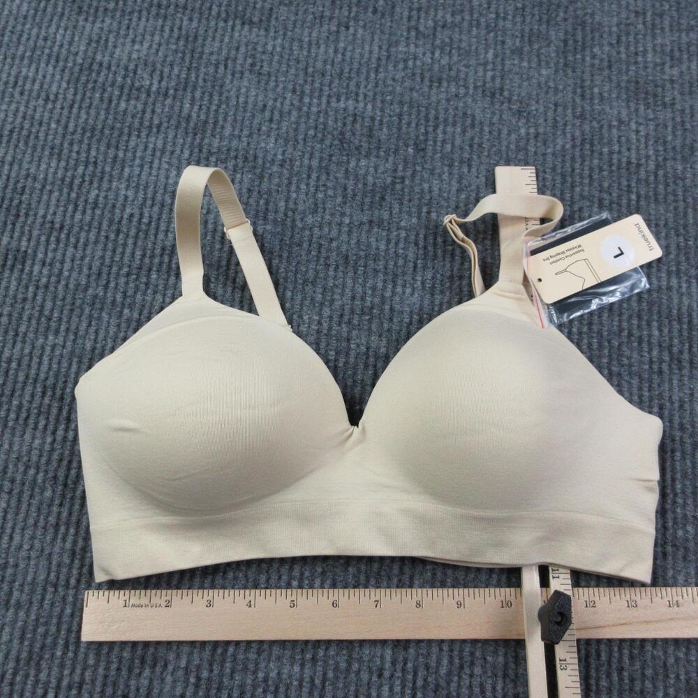 Truekind Bra Womens L Beige T-Shirt Wireless Molded Seamless Lightly Lined NWT